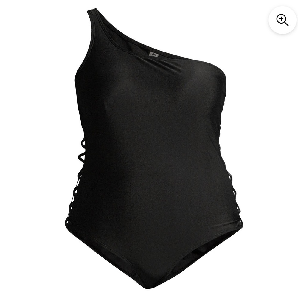 XOXO Women’s Plus Size 2X One Piece Swimsuit Cold Shoulder Bathing Suit Black